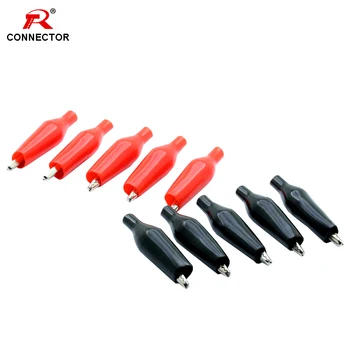 

100pcs 28MM Metal Alligator Clip Testing,G98 Crocodile Electrical Probe Clamp,Black&Red Color with Plastic Boot Car Auto Battery