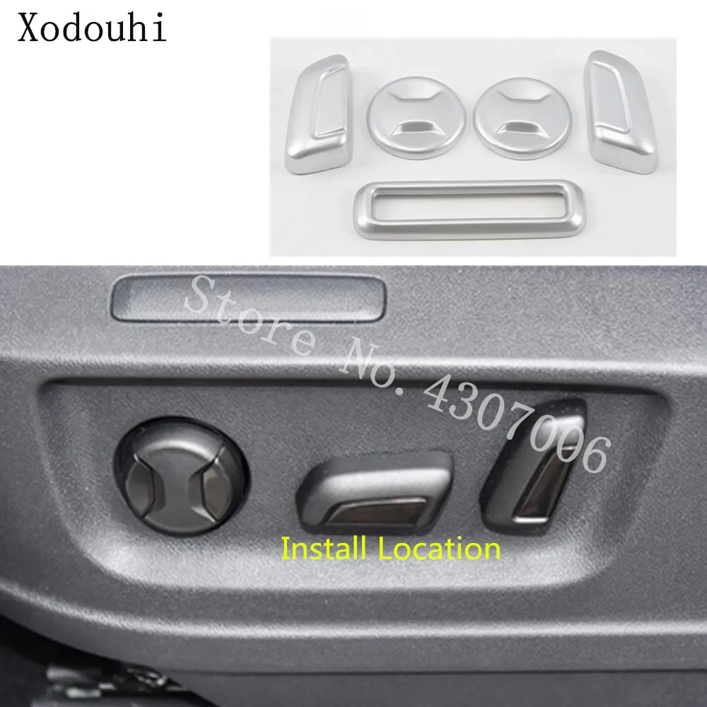Car Body Cover Chrome ABS Seat Adjustment Knob Button Switch Trim Parts 5pcs For Skoda Karoq 2017 2018 2019 2020 2021 | Автомобили и