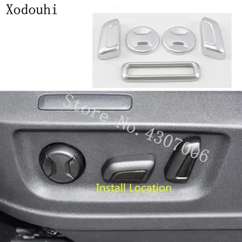 

Car Body Cover Chrome ABS Seat Adjustment Knob Button Switch Trim Parts 5pcs For Skoda Karoq 2017 2018 2019 2020