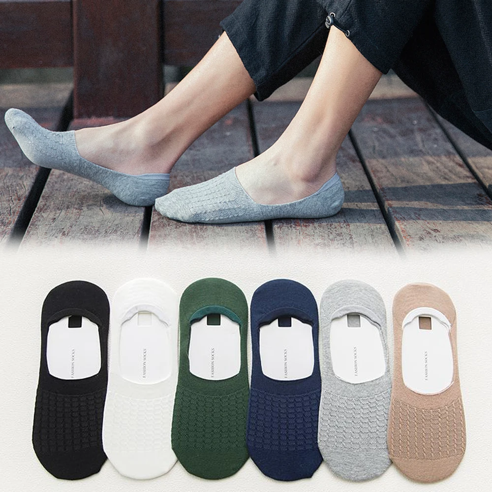 Men Summer Fashion Loafer Boat Socks Non Slip Invisible Short Socks
