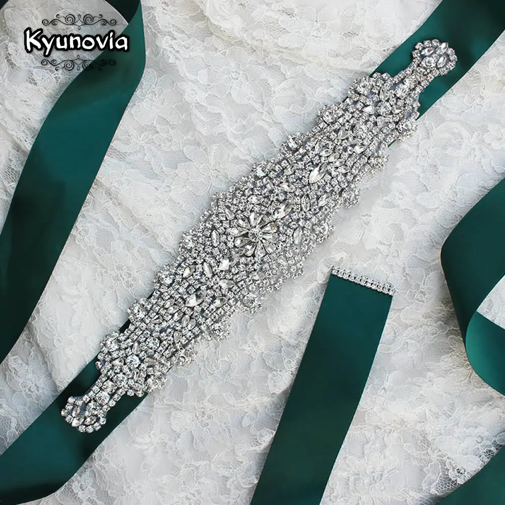 Женский атласный пояс со стразами Kyunovia вечерние атласные свадебные пояса для