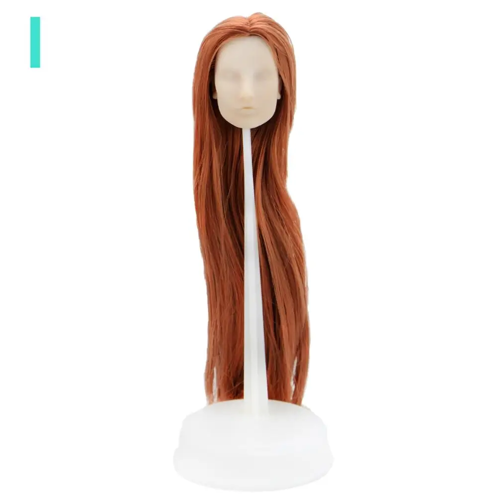 Высокое качество голова куклы смешанный стиль длинные прямые коричневые волосы подвижные суставы DIY аксессуары для 1" 1/6 кукла Дети кукольный домик игрушка - Цвет: NO.I