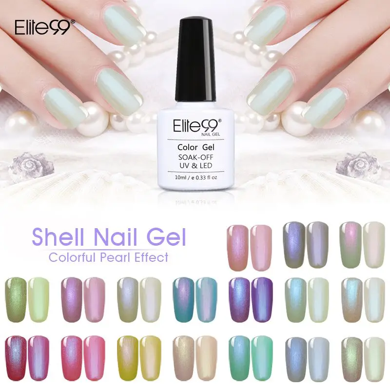 

Elite99 Gel Polish All 24 Colors Shell Gel Polish UV LED Summer Manicure Pedicure Salon Soak Off Top Base 10ml