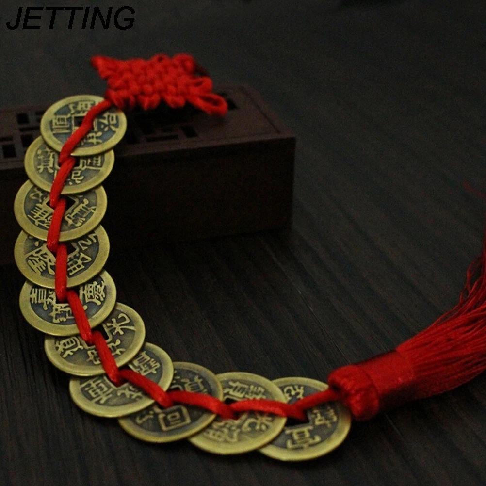 JETTING 10 Coins Chinese Lucky Car Mirror Pendant Lucky Charm Symbol 