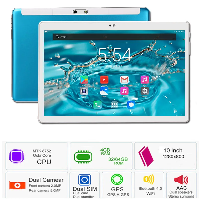 10 inch Android Tablet PC Octa Core 4G RAM 64GB ROM Dual SIM Cards 2.5D Glass 1280*800 IPS HD Android 7.0 Tablets 10+ Gifts 10 inch Android Tablet PC Octa Core 4G RAM 64GB ROM Dual SIM Cards 2.5D Glass 1280*800 IPS HD Android 7.0 Tablets 10+ Gifts