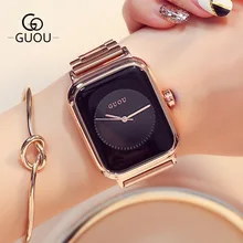 GUOU Ladies Fashion Casual Quartz Wristwatches Analog Quartz dial Sports Watches Women Stainless steel watch Relogio feminino hannah martin fashion women watches casual office ladies stainless steel quartz watch waterproof wristwatches relogio feminino