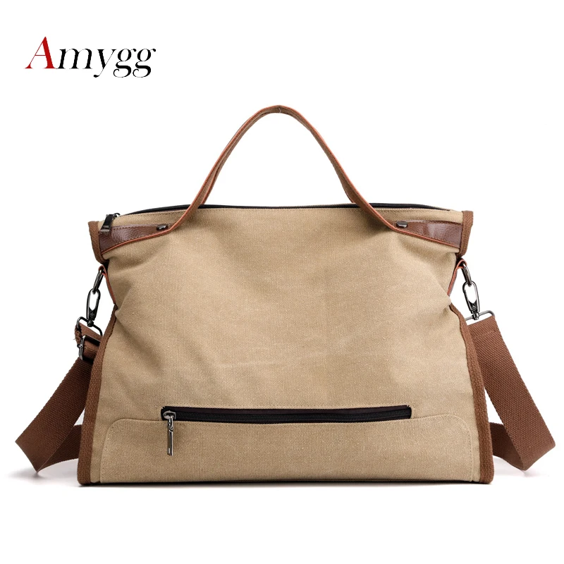 

Vintage Zipper Women's Bag Canvas Handbag Female Famous Designer Shoulder Bag Ladies Tote Fashion Large Sac a Main Bolsos Muje
