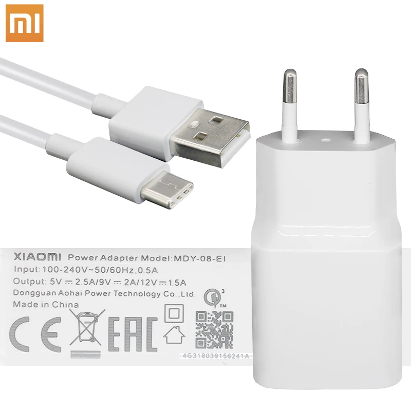 XIAOMI Original Charger EU Plug QC3.0 Fast Adapter 5V 2.5A/9V 2A,Type C Cable For Mi 6 A1 pro 4X 5X 5C 5S plus Note 2 3 XIAOMI Original Charger EU Plug QC3.0 Fast Adapter 5V 2.5A/9V 2A,Type C Cable For Mi 6 A1 pro 4X 5X 5C 5S plus Note 2 3