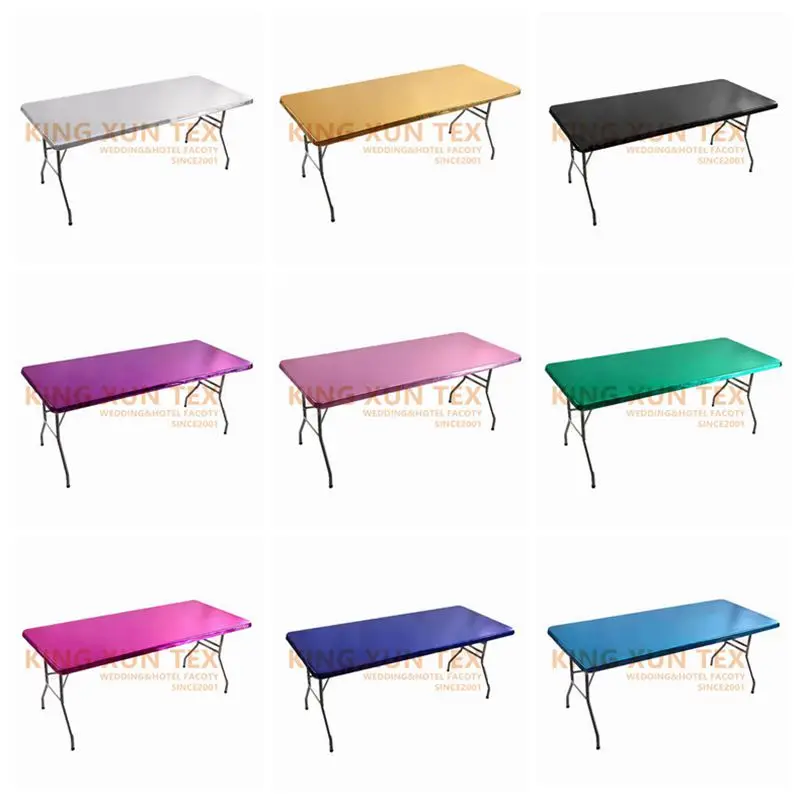 

Matalic Spandex Table Topper Rectangle Stretch Tablecloth Cover Wedding Table Cloth Event Hotel Decoration