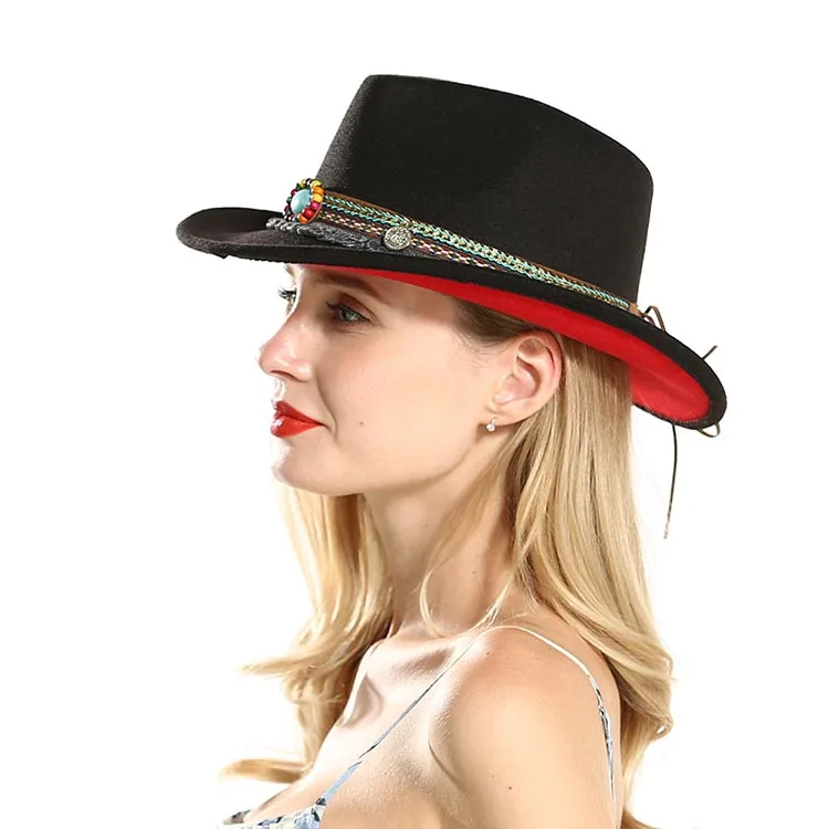 Фибоначчи, новинка, модная ковбойская шляпа для мужчин и женщин, шапки с кисточками и ремнем, украшение с широкими полями, Западный головной убор, Кепка