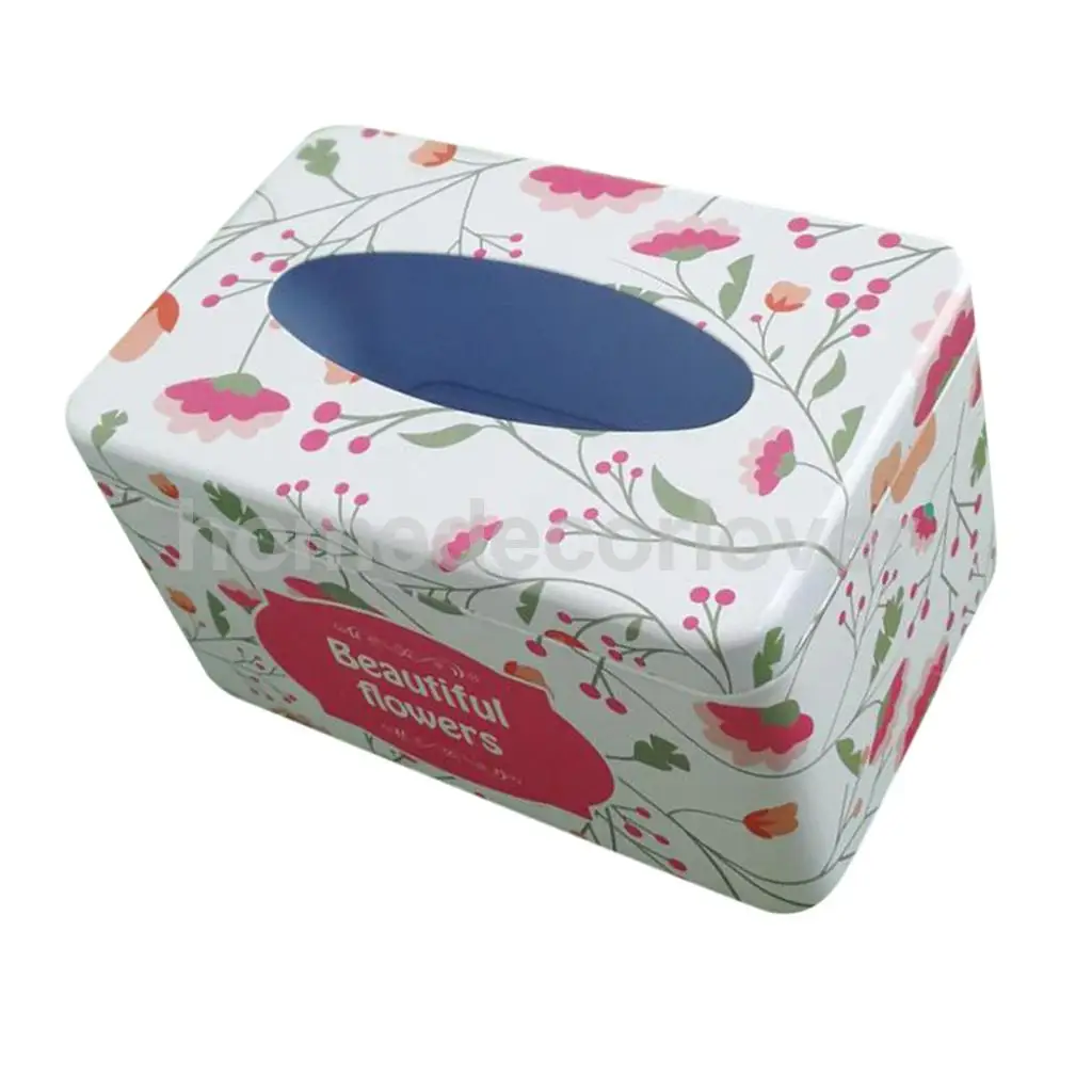 Tissue Box Cover Napkin Holder Car Paper Storage Container Tin Case Kitchen