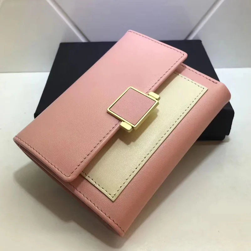 CHSANATO корова маленький кошелек, кожаный Для женщин Элитный бренд авторские Дамские кошельки и сумочки женский короткий кошелек для монет - Цвет: 8085 Pink
