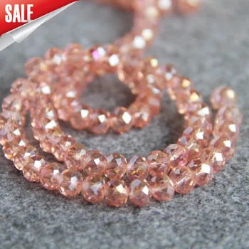 

Accessory Bracelet 6x8mm Faceted Pink AB+Colorful Glass Crystal Semi Finished Stone Beads Loose 72pcs DIY Jewelry Making Design