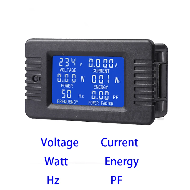 Цифровой измеритель напряжения тока ЖК-Панель Ампер вольт ватт кВтч измеритель коэффициента мощности AC80-260V 100А Вольтметр Амперметр с катушкой CT TX022