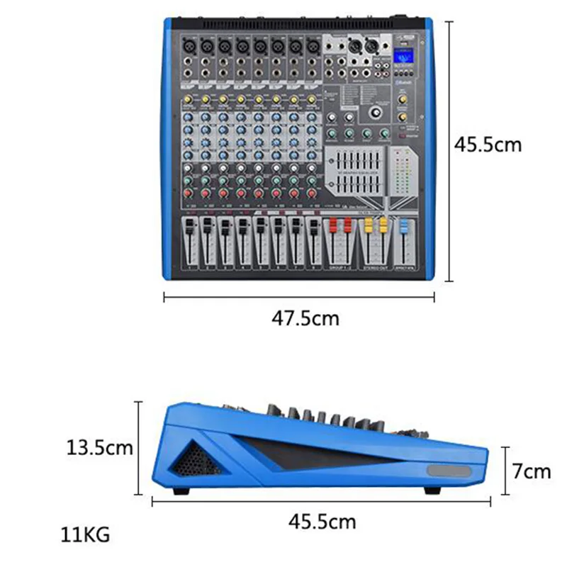 750 Вт + DJ Караоке 8 канальный цифровой звуковой усилитель Миксер с Bluetooth USB MP3 16