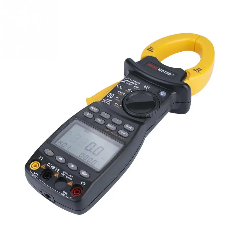 Трехфазный зажимный измеритель мощности PEAKMETER MS2205 многофункциональный