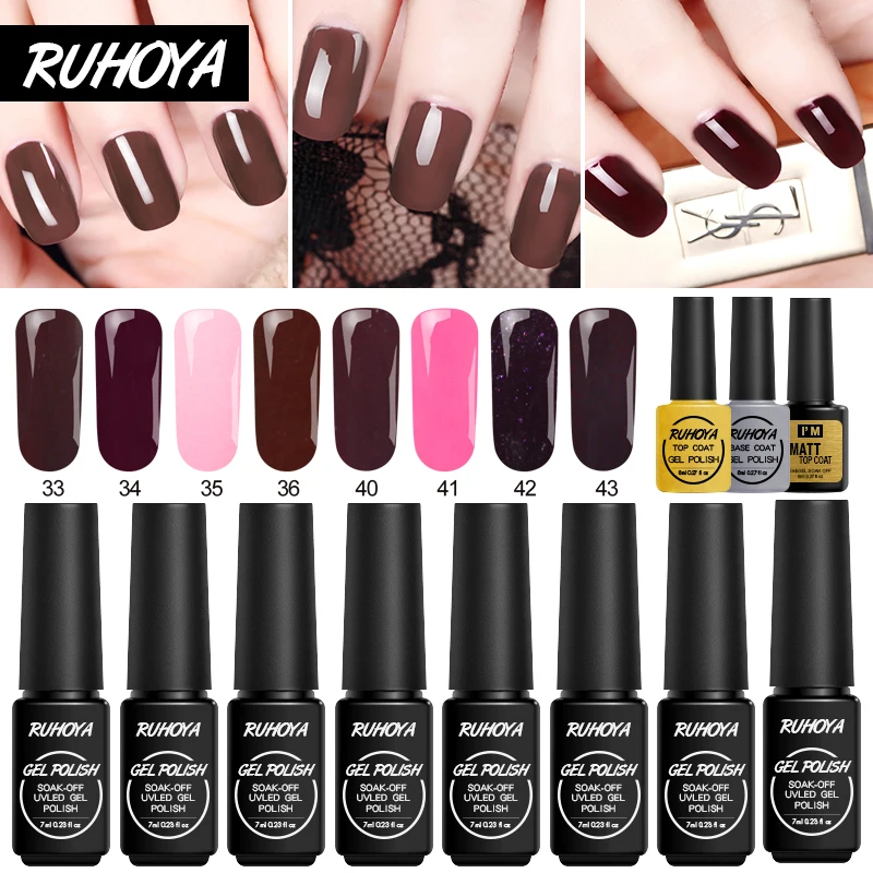 Ruhoya ногтей Книги по искусству гель для Лаки Красочный DIY Дизайн лак эмаль