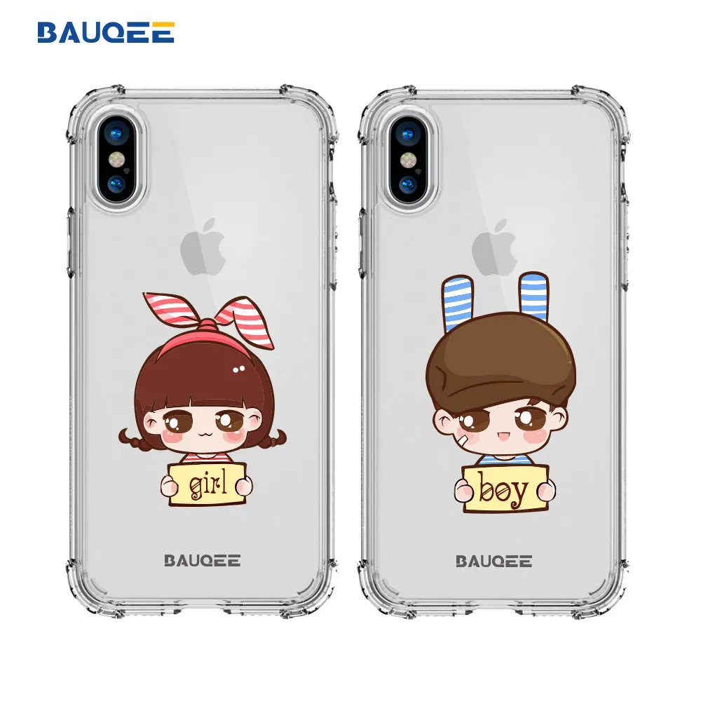 Bauqee прозрачным рисунком телефона чехол для iPhone X 7 8 Plus Мягкие TPU ультра-тонкий
