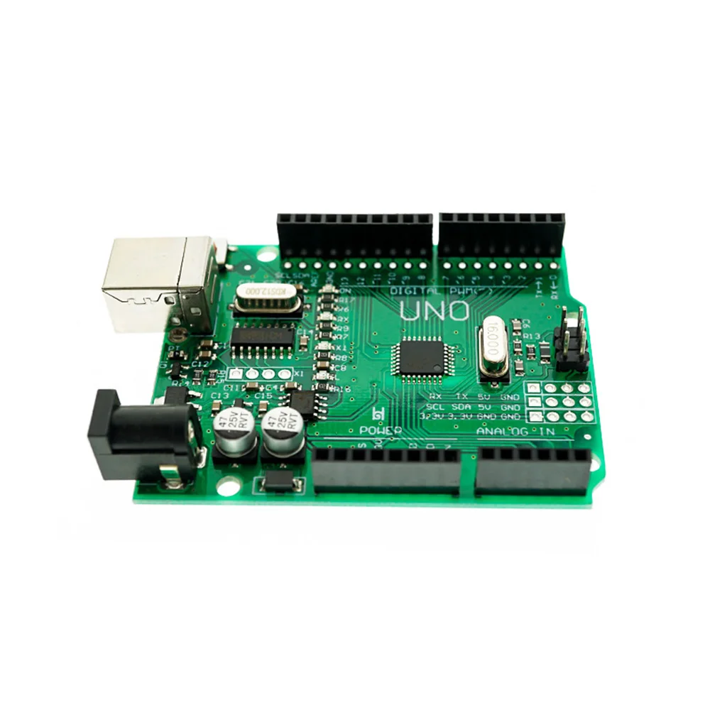 Улучшенная версия Green Development Board с usb кабелем ATmega328P CH340G UNO R3|Программируемые