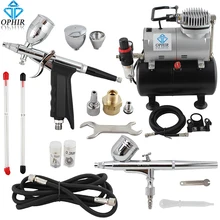 OPHIR Pro 2xDual Action Airbrush Kit Spray Gun Air Tank Compressor Kit for T-shirt Painting Hobby Tanning Tattoo#AC090+004A+069 OPHIR Pro 2xDual Action Airbrush Kit Spray Gun Air Tank Compressor Kit for T-shirt Painting Hobby Tanning Tattoo#AC090+004A+069
