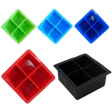 4 полостей большой силиконовый питье ледяной куб форма пудинг для желе для мыла форма лоток инструмент Лучшая цена