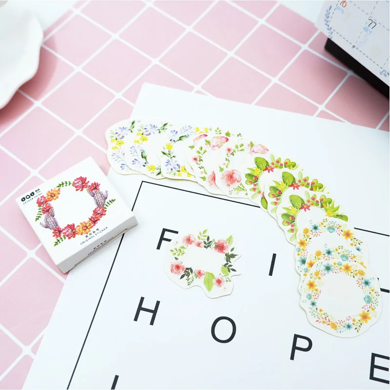 

45 pcs/box Wreath Kam clusters paper sticker DIY decoration stickers of craft diary scrapbooking planner label sticker