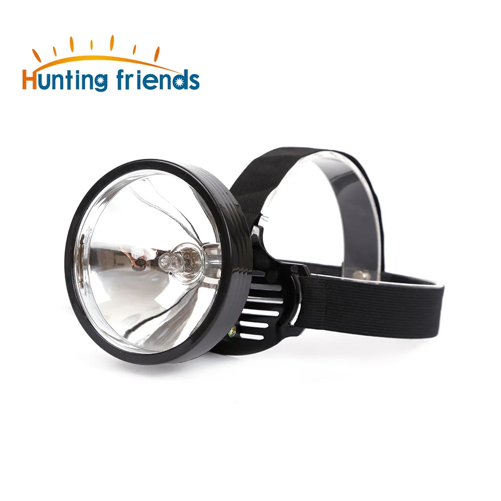 

12pcs/lot 12V 25W head flashlight yellow light highlight head-wearing halogen bulb head light for Hunting Camping fishing