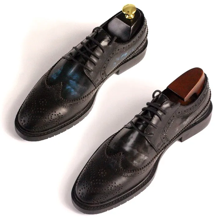 Classic Evening Party Oxfords Handmade Full Grain Leather Mens Brogue