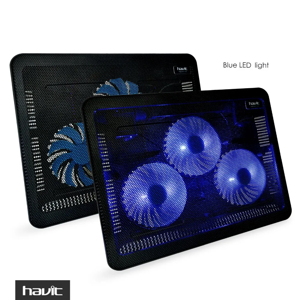 Охлаждающая подставка для ноутбука HAVIT HV F2056. Кулер + 2 USB. Стильный тонкий дизайн