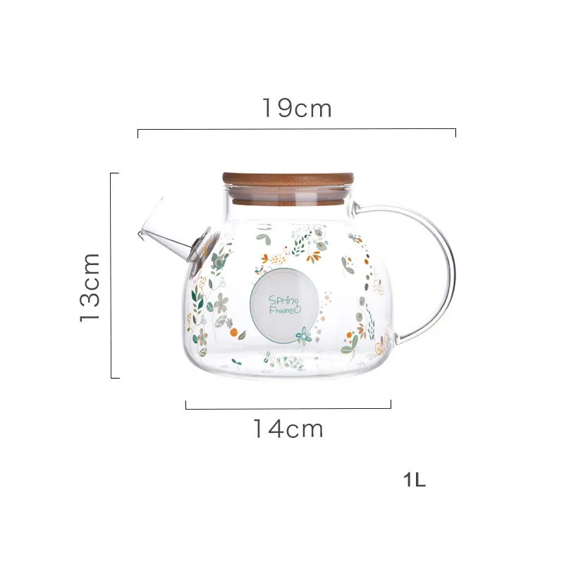 High Borosilicate Glass Tea Pot Transparent Infuser Handmade Flower Tea Set Heat Resistant Strainer Kongfu Tea Flower Tea Kettle