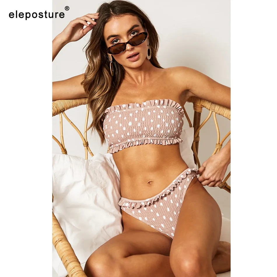 

2019 Sexy Off Shoulder Swimwear Women Ruffle Swimsuit Push Up Bikinis Brazilian Bathing Suits Beach Wear Swimming Suit For Women