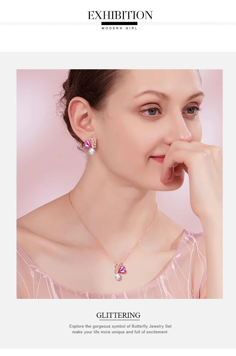 butterfly necklace earring set (7)