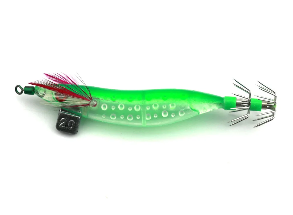 Isca de Pesca Equipamento de Pesca Venda Quente Squid Jig 10 cm 9.1g Madeira Luminosa Camarão Chocos Luva Lure Ganchos Explosão 30 Pcs 11 Iscas artificiais
