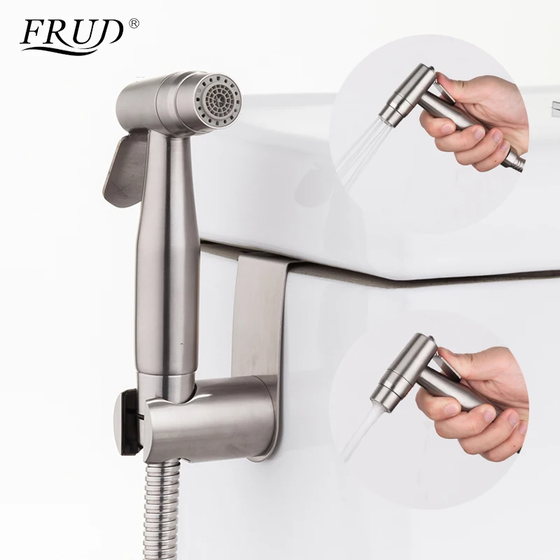 

FRUD Handheld Toilet Bidet Sprayer set Kit Stainless Steel Hand Bidet Faucet for Bathroom Hand Sprayer Shower Head Self Cleaning