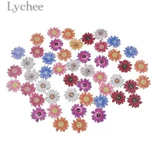Lychee Life 50 шт. цветочные деревянные кнопки красочные 2 отверстия плоская задняя Кнопка DIY Швейные принадлежности аксессуары