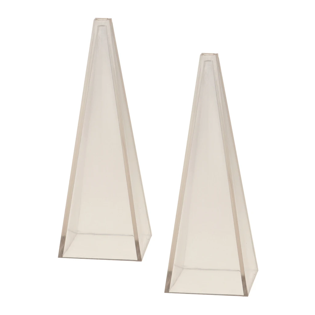 2Pcs Pyramids Shaped Plastic Candle Making Mould DIY Candles Models Craft Soap Mold Handmade - 1.97x1.97x5.91 inch
