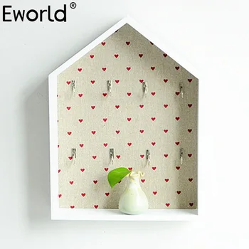 

Eworld Handmade Wooden Boxes Cargo Organizer Storage Box Simple Small Key Hanging Storage Holder Wooden Wall Hook For Home Decor