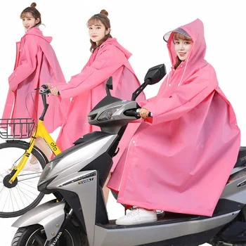 

EVA Long Women Raincoat For Thickened Waterproof Rainwear Motorcycle Bicycle Riding Poncho With Hooded Rainproof Raincoat Suit