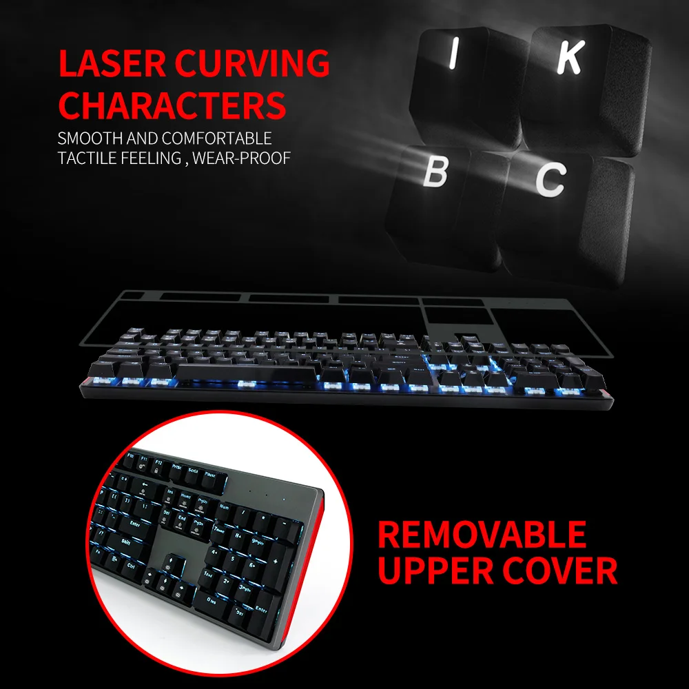  HEXGEARS GK705 104 Keys Waterproof Kailh BOX Switch Mechanical Keyboard Hot Swap LOL Mechanical Gam