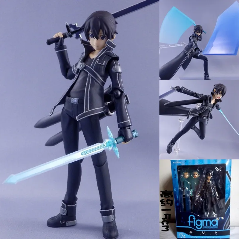 

Drop Shipping Figma 174 Sword Art Online SAO Kirito Japanese Anime Marvel Action Figures Model Toy Birthday Gifts Hot Sell