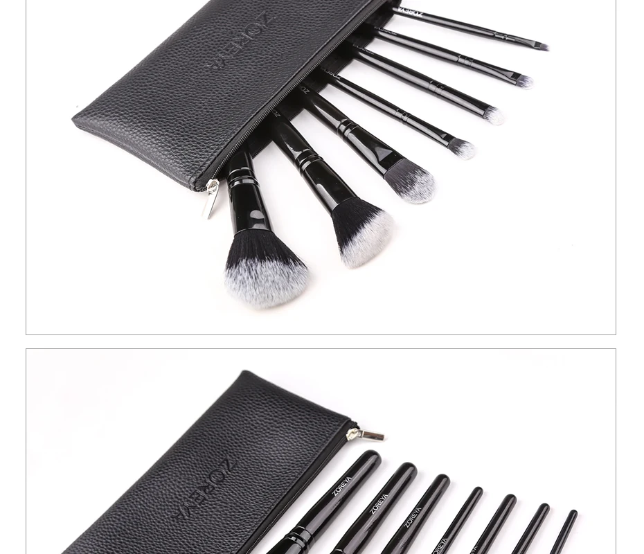 Sombra para os Olhos Conjunto de Cosméticos Zoreya Marca Preto Angulado Blush Crueldade Livre Maquiagem Escovas Confortável Sintético pó Corretivo 7 Pçs 10 High Quality Beleza e saúde