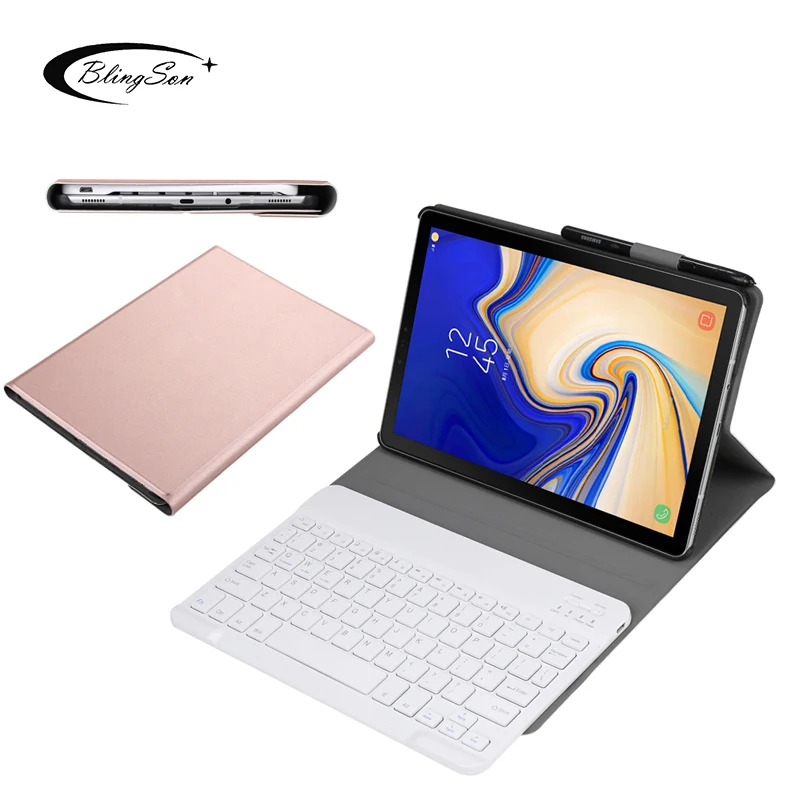 Чехол для планшета с Bluetooth клавиатурой Samsung Galaxy Tab A 10 1 2019 кожаным чехлом и съемной