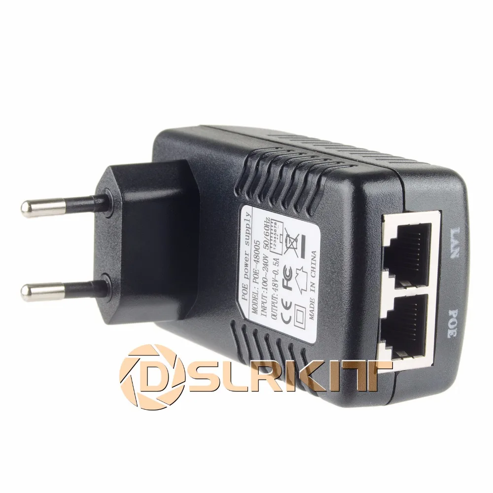 Европейский стандарт 48 в 0 5 А PoE Инжектор Power Over Ethernet адаптер для беспроводной