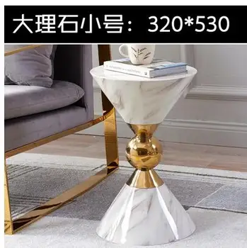 

Nordic living room corner a few stainless steel simple modern circular creative marble light luxury mobile sofa table