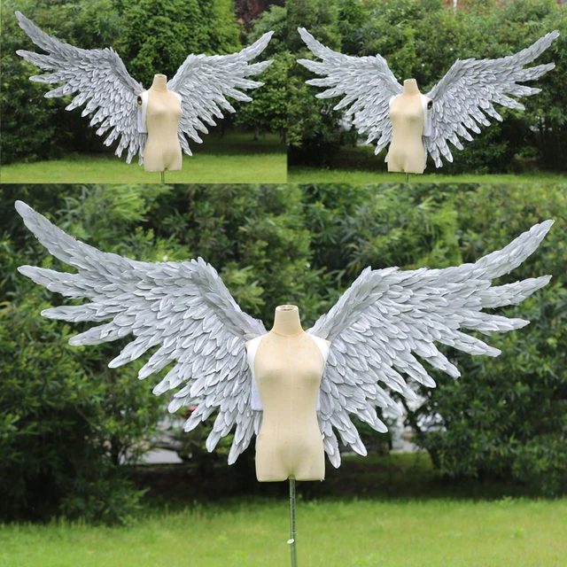 High end Grey Series big ANGEL wings DIY Background wall decoration