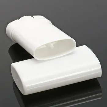 

10pcs 15ml/15g Empty Oval Lip Balm Tube Plastic White Solid Perfume Deodorant Containers Portable Makeup Lipstick Tubes With Lid