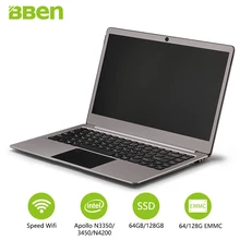 Bben N14W Laptop 14.1 inch Win10 DDR3 4GBRAM+64G EMMC+128GB SSD Quad-Cores Intel Apollo Lake N3450 USB3.0 type-C notebook laptop