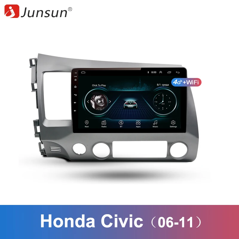 

Junsun 2 Din Multimedia Video Player Android 8.1 GPS Navigation Radio for Honda Civic 2006-2011 RAM 2G+32GB no dvd slot
