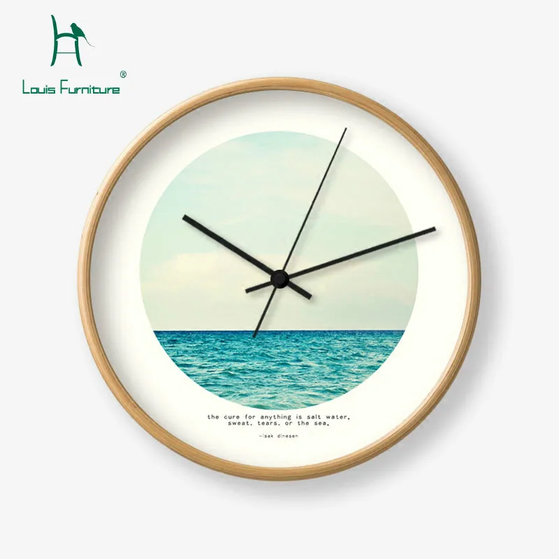 Луи модные настенные часы современный минималистичный гостиная в скандинавском стиле семья творческий свежий твердой древесины немой