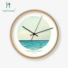Луи модные настенные часы современный минималистичный гостиная в скандинавском стиле семья творческий свежий твердой древесины немой